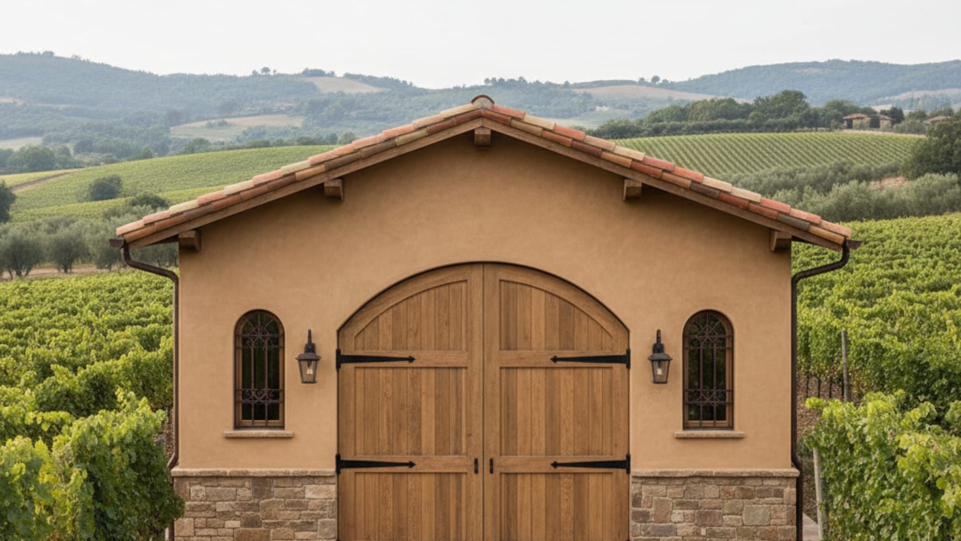 Custom boat storage structure on wine country estate