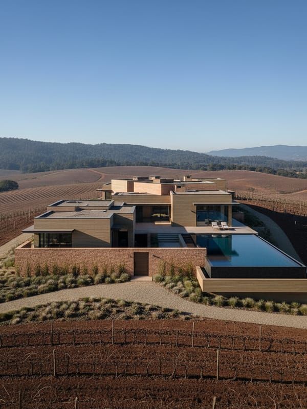 Contemporary Chalk Hill vineyard estate