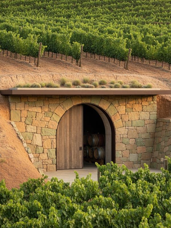 Wine cave in Chalk Hill