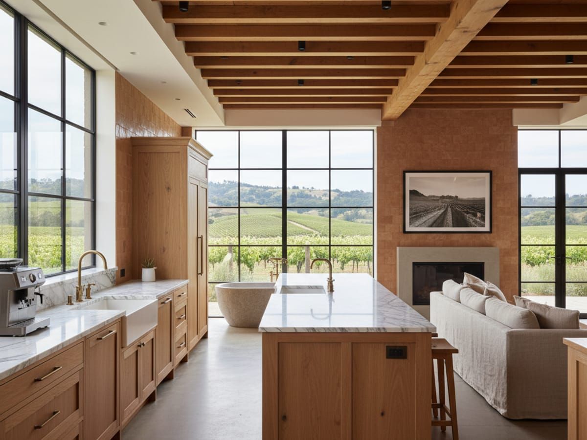 Luxury pool house with full kitchen and bathroom