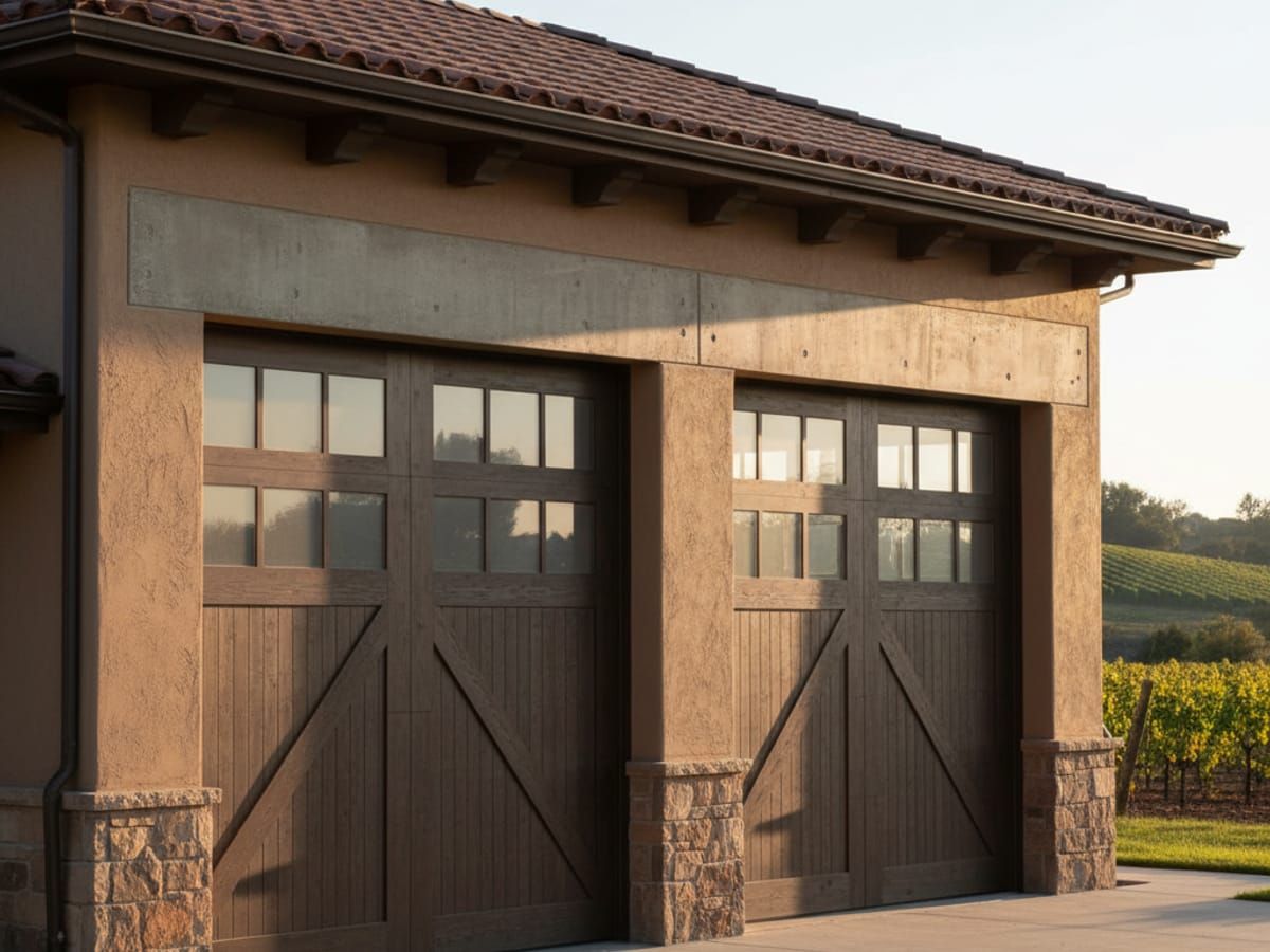 RV garage exterior with high clearance doors